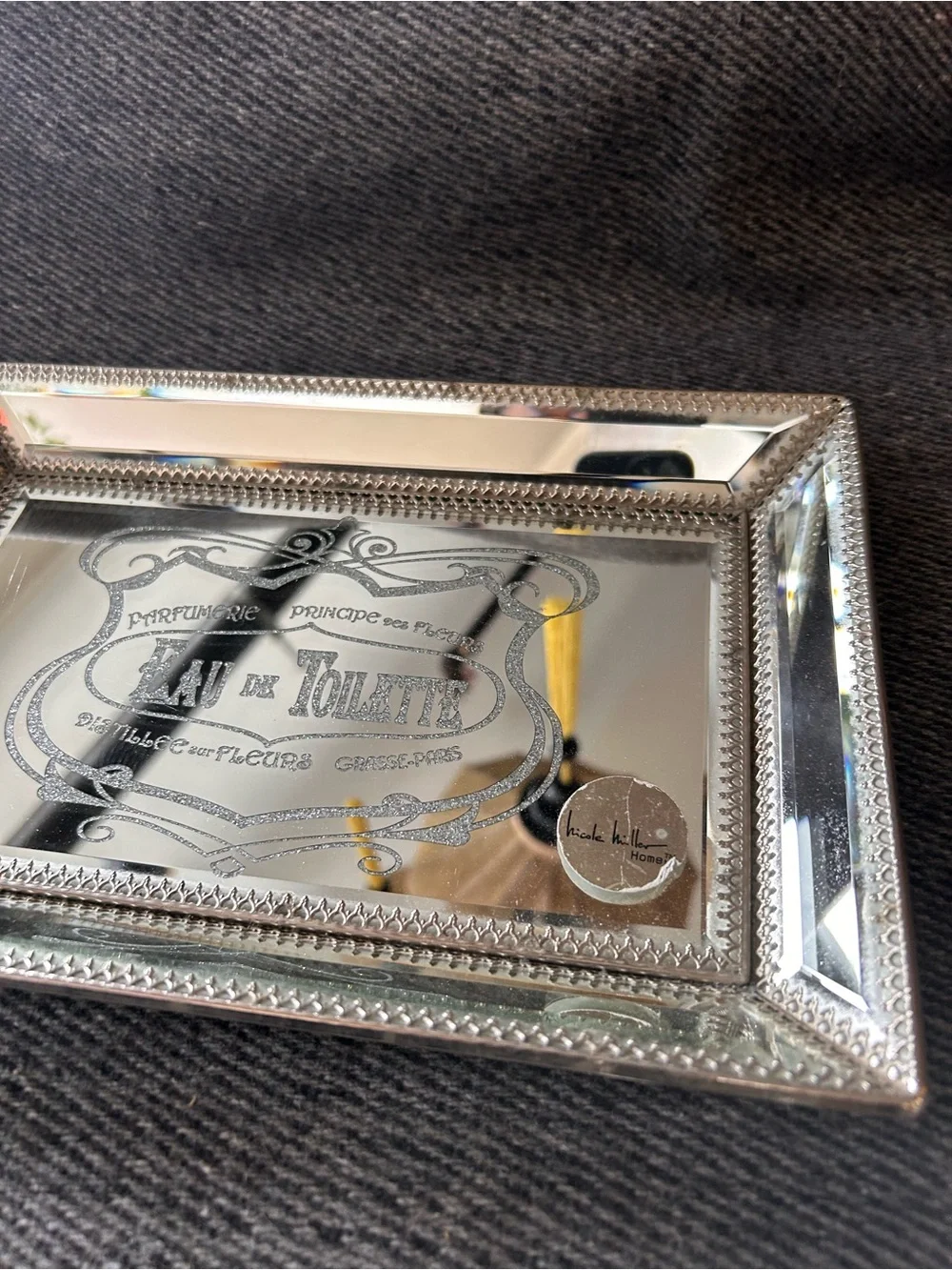 ANTHROPOLOGIE Nicole Miller Colab  French Apothecary Mirrored Tray #1015259